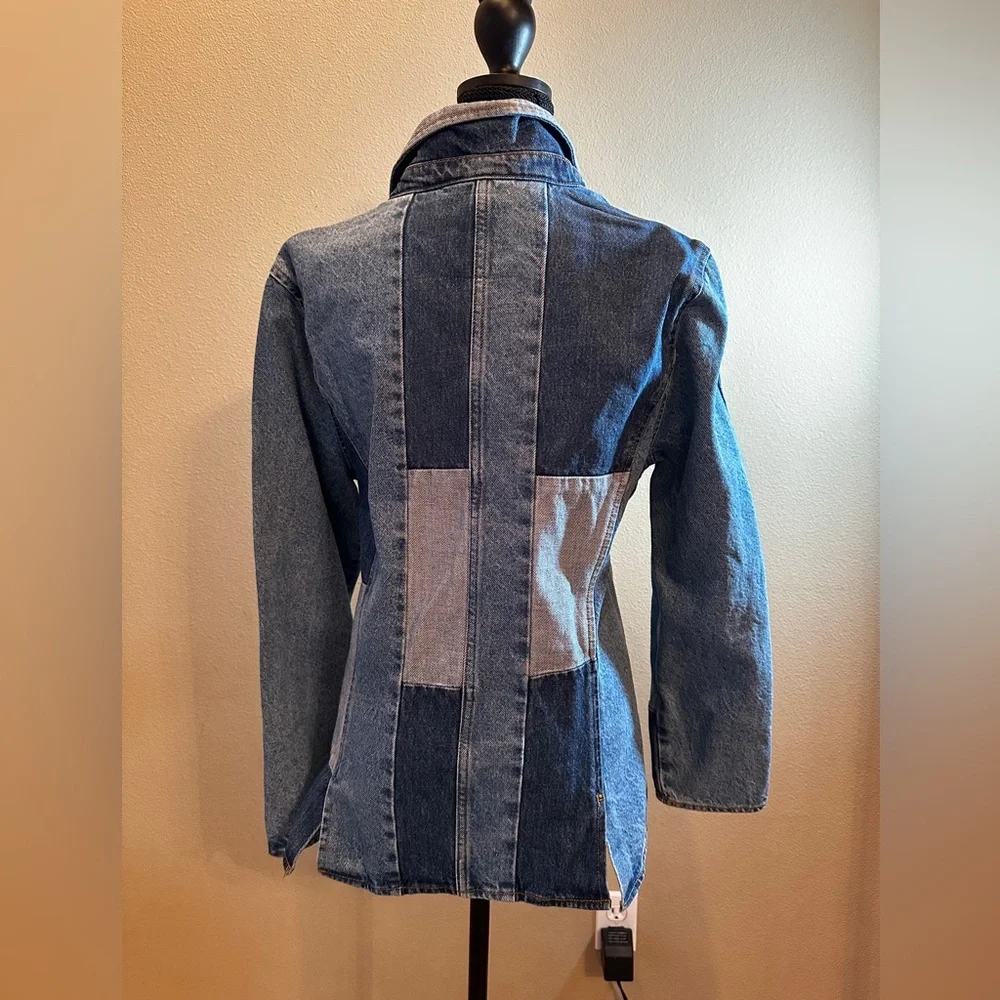 Wrangler x Lainey W Patchwork Denim Blazer Jacket • Rare Collab • Size Large - Picture 8 of 15